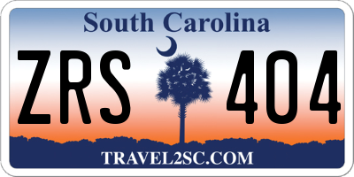 SC license plate ZRS404