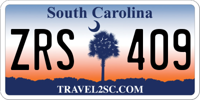 SC license plate ZRS409