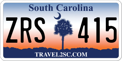 SC license plate ZRS415