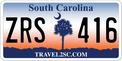 SC license plate ZRS416