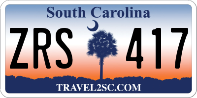 SC license plate ZRS417