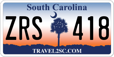 SC license plate ZRS418