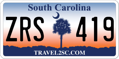 SC license plate ZRS419