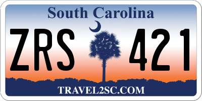 SC license plate ZRS421