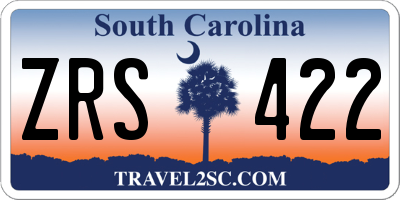 SC license plate ZRS422
