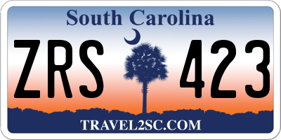 SC license plate ZRS423