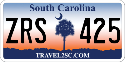 SC license plate ZRS425