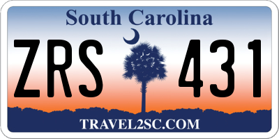 SC license plate ZRS431