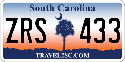 SC license plate ZRS433
