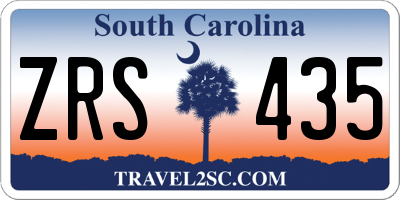 SC license plate ZRS435