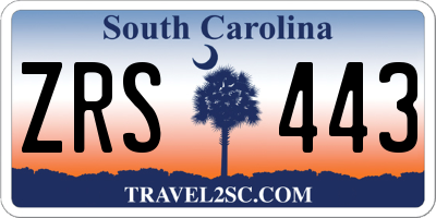 SC license plate ZRS443