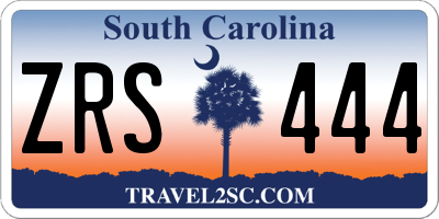 SC license plate ZRS444