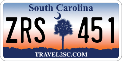SC license plate ZRS451