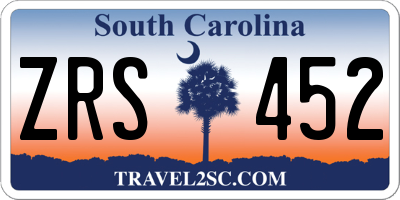 SC license plate ZRS452