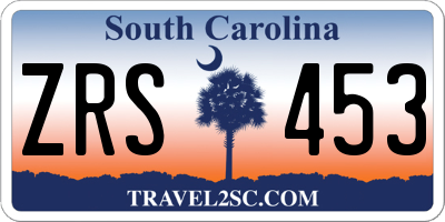 SC license plate ZRS453