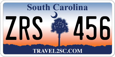 SC license plate ZRS456