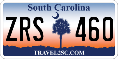 SC license plate ZRS460