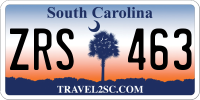 SC license plate ZRS463