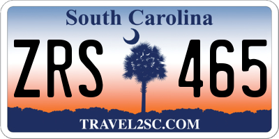 SC license plate ZRS465