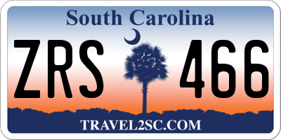SC license plate ZRS466