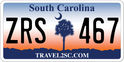 SC license plate ZRS467