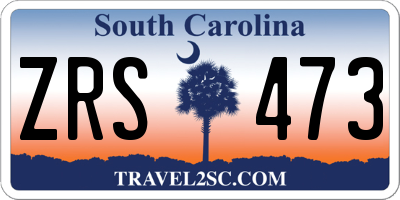 SC license plate ZRS473