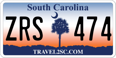 SC license plate ZRS474