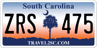 SC license plate ZRS475