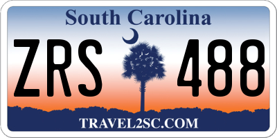 SC license plate ZRS488