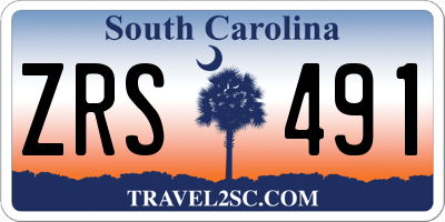 SC license plate ZRS491