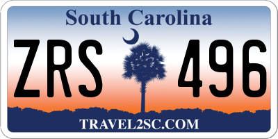 SC license plate ZRS496