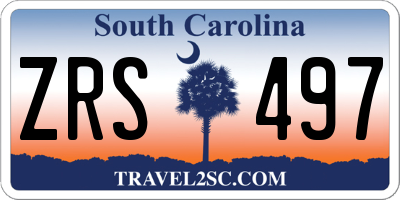SC license plate ZRS497