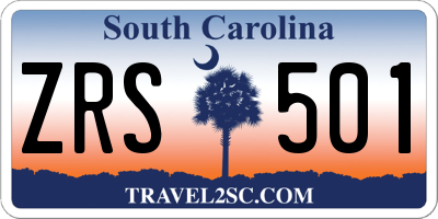 SC license plate ZRS501