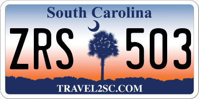SC license plate ZRS503