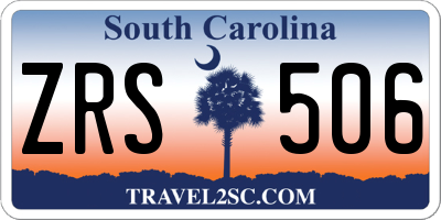 SC license plate ZRS506