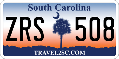 SC license plate ZRS508