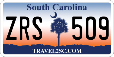 SC license plate ZRS509
