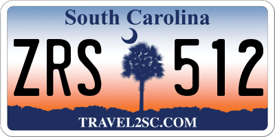 SC license plate ZRS512