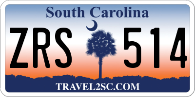 SC license plate ZRS514