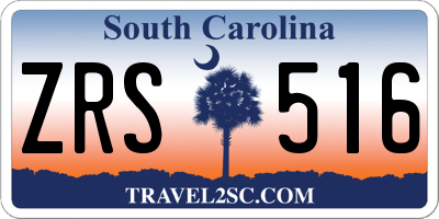 SC license plate ZRS516