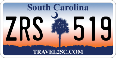 SC license plate ZRS519