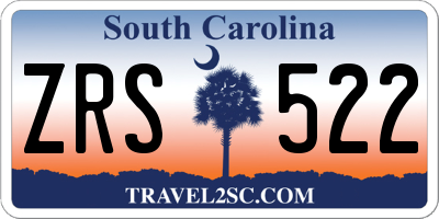 SC license plate ZRS522