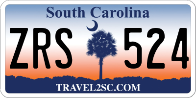 SC license plate ZRS524