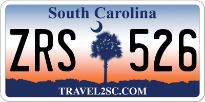 SC license plate ZRS526