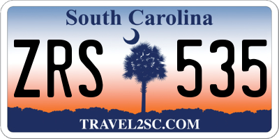 SC license plate ZRS535
