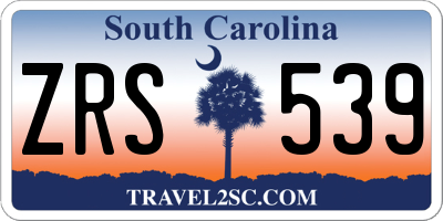 SC license plate ZRS539
