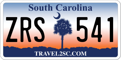 SC license plate ZRS541