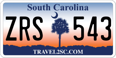 SC license plate ZRS543