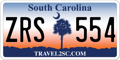 SC license plate ZRS554