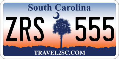 SC license plate ZRS555